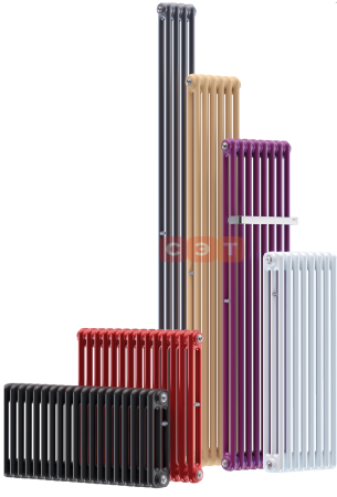 Радиатор стальной 3х трубный Rifar TUBOG АНТРАЦИТ 06 секций (в. 1800мм, подкл. -  донное левое/правое, ТЕРМОКЛАПАН)